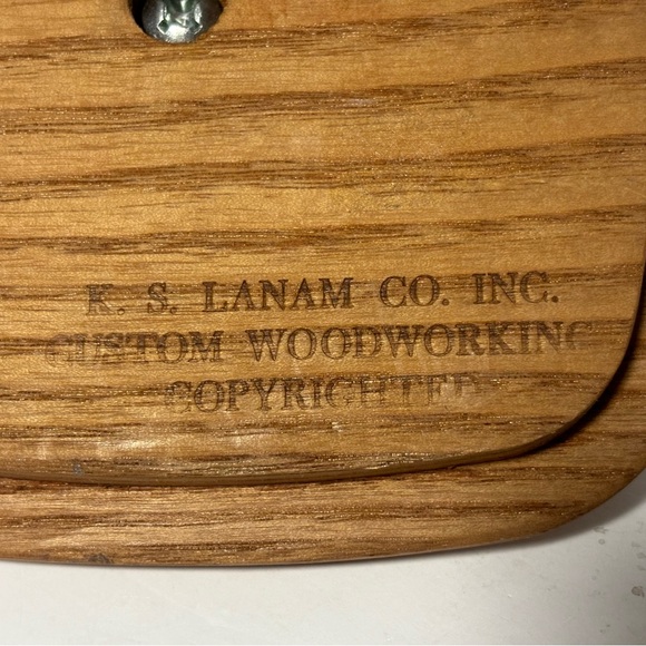 Longaberger KS Lanam Co Inc wooden square basket lid replacement approx 5.5” EUC - Picture 4 of 6